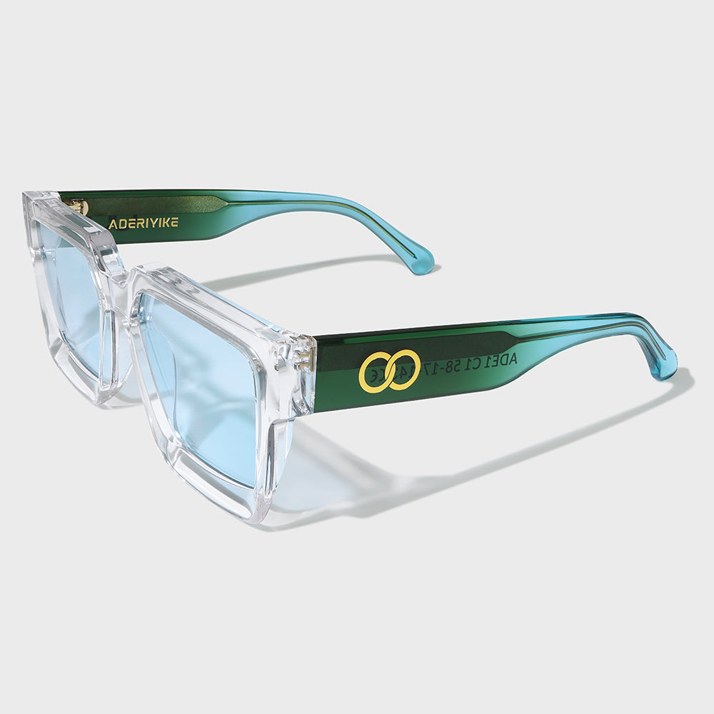 Green Maxi Pose Square Sunglasses